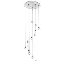Shown in polished chrome finish and bubble glass and bubble glass shade. Harmony 13 Light Led Rapidjack Pendant And Canopy Multi Light Pendant Maxim Lighting