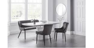 It is an elegant, softly curved armless. Como High Gloss Extending Dining Table With 2 Luxe Grey Dining Chairs Bench The Place For Homes