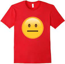 How to use this kawaii or text faces website? Neutral Face Emoji T Shirt Straight Line Mouth Herren Grosse S Rot Amazon De Bekleidung