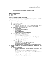 Format penulisan surat lamaran kerja. Kertas Kerja Ringkas Projek Pertama Koperasi