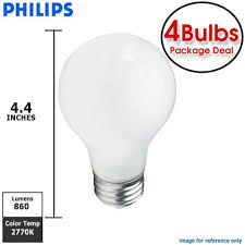 Philips 60w 120v A19 Soft White E26 Incandescent Lamp 4 Bulbs Walmart Com Walmart Com