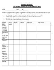 protestant reformation chart 1 doc protestant