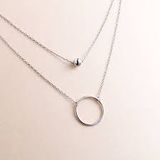 Girls Hypoallergenic Rhodium Plated Double Layered Pendant Necklace Jewelry Gift Sterling Silver Bead Sterling Silver Necklace Pendants Womens Necklaces
