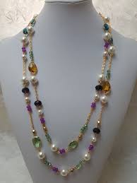 2 Tier Pearl And Stone Gems Necklace Beaded Jewelry Jewelry Beautiful Jewelry