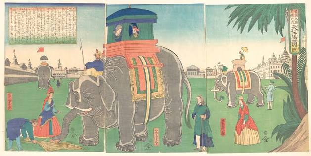 Utagawa Yoshitora - A View of Indian Elephants - Japan - Edo period (1615–1868) - The Metropolitan Museum of Art