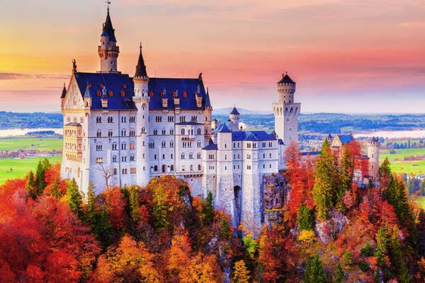 Neuschwanstein Castle: Iconic from afar, but interior tours require strict timing., AI generated