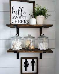This bathroom has a perfect look, and you don't need to think twice before choosing this. 21 Brilliant Modern Bathroom Shelves Decor Ideas For Better Storage Latest Fashion Trends For Woman Bathroom Shelf Decor Wooden Bathroom Shelves Bathroom Shelves Over Toilet