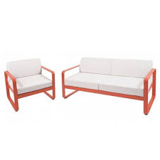 Outdoor sofas, chairs & sectionals : Indoor Outdoor Metal Frame Sofa Set