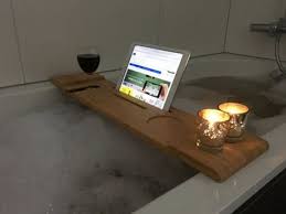 Bamboe Badrek Met Tablet Houder 70 Cm Tablet Houder Badrek Bamboe