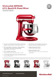 kitchenaid artisan 6.9 l bowl lift