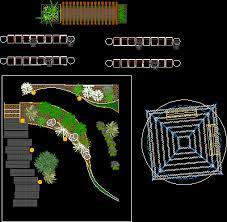 Trees in plan and elevation. Landscaping Plans Residential Garden 523 1 Kb Bibliocad