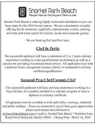 After seeing your vacancy for a qualified and experienced chef on the dayjob.com jobs board, i have decided . Chef De Partie And Seasonal Prep Chef Commis Chef The Royal Gazette Bermuda News Business Sports Events Amp Community
