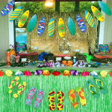 Amazon Com Unomor Luau Tropical Hawaiian Party Decoration Set Including 9ft Luau Table Skirt With Hawaiian Party Decorations Hawaiian Party Party Decorations