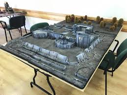 Warhammer 40k Game Table With Fort And Terrian Warhammer Terrain Wargaming Terrain Game Terrain