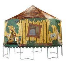 Another one for the much younger kids, this has a cute and simple shape that's perfect for any playroom. Walmart Bazoongi Jump King Treehouse Trampoline Tent Trampoline Tent Backyard Trampoline Tree House