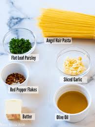 Stir in the parmesan cheese, basil, parsley, salt and pepper; Garlic Angel Hair Pasta Recipe Video Mae S Menu