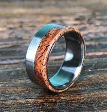 Men S Wedding Band Titanium Wood Wedding Ring Men S Etsy Mens Wedding Rings Unique Mens Wedding Rings Pink Wedding Rings