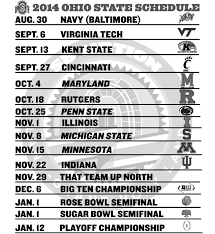 2014 2015 Buckeye Football Schedule Ohio State Schedule Buckeye Football Schedule Ohio State