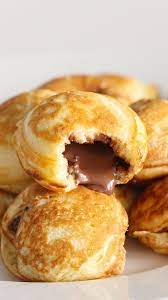 Nutella Stuffed Mini Pancakes Resep Ide Makanan Makanan Makanan Manis