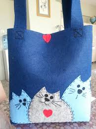 Kece Kedi Canta Patchwork Bags Felt Bag Fabric Bags
