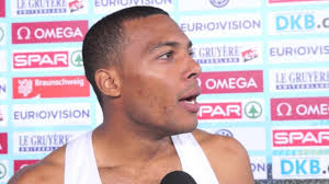 William Sharman (GBR) after 2nd place 110mh