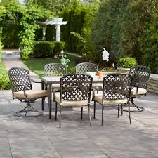 6 seater garden dining set marble veneer hpl top white chairs grosseto. Hampton Bay Marysville 7 Piece Patio Dining Set For 399 Shipped