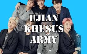 Ujian khusus army merupakan ujian yang diperuntukan untuk member bts, dimana ujian army google form dibuat ini, untuk mengethaui seberapa kpopers nya kamu khususnya untuk bts lovers. Link Ujian Khusus Army Google Docs Form 2020