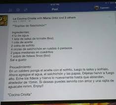 Sopa De Salchichon De La Cocina Criolla Puerto Rican Recipes Tasting Food