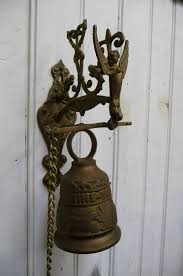 Vintage Antique Church Bell Wall Mount Ornate Brass Angel Serpent Monastery Catholic Latin Antiques Vintage Antiques Decorative Bells