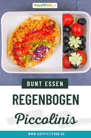 Mini Pizza Mit Regenbogen Bunte Regenbogen Piccolinis In Lunchbox Rezept Essen Lebensmittel Essen Rezepte