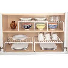 / kitchen storage & organization / drawers & cabinet organizers / kitchen organizers. Smart Design Premium Cabinet Storage Extendable Shelf Set Of 2 Costco
