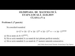 Inele şi corpuri · conţinutul programei școlare · grupuri finite. Olimpiada Locala 2019 Clasa A V A Problema 1 Youtube
