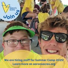 Will you be next to join the Aaron's Acres team this summer? Staff  applications are open for Summer Camp 2025! *$150 financial incentive when  you submit your application by February 15th. Learn