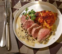 Schweinsfilet An Pfeffersauce Auf Gemuserosti Rezept Schweinsfilet Pfeffersauce Schweine Filet