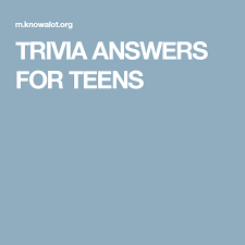 Are you a teenager with a knack for trivia quiz questions? Trivia Answers For Teens Trivia Trivia Questions And Answers Answers