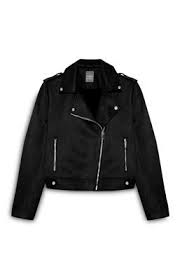 Black Suedette Biker Jacket Ropa Chaquetas Jovenes