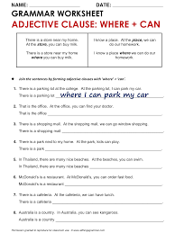 English Grammar Adjective Clause Where Www Allthingsgrammar Com Adjective Clauses Html Aulas De Ingles Idioma Ingles Linguas Estrangeiras