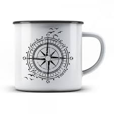 Eine sehr robuste tasse aus emaille mit lasergravur. Freiheitler Emaille Tasse Windrose Freiheitler Shop