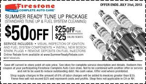 50 Off Firestone Summer Ready Tune Up Package Coupon For July 2013 Firestone Coupons Summer Ready