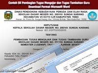 Rabu 11 september 2019 contoh sk tim penjamin mutu pendidikan sekolah tpmps 2019. 17 Contoh Surat Pembagian Tugas Mengajar Guru Sd