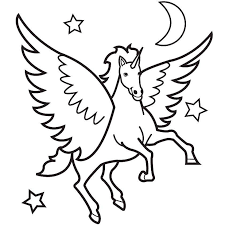 Coloring book horse wings cartoon character. Online Coloring Pages Horse Coloring Page Flying Horse Coloring