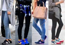 Black And Pink New Balance Shirt Https Www Shoe Tease Com Wear Sneakers With Skinny Jeans New Balance Sneakers Skinny Jeans Outfit Jeans Outfit For Work