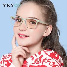 Vicky Tr Classic Square Kinder süße Süßigkeiten farbige Anti-Blaulicht  Brille Myopie Hyperopie anpassbare Rezept 5101