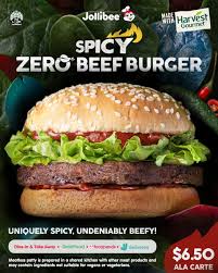 You could wear a towel, and drop it when you grab the pizza. Jollibee Singapore Meat Free Plant Based Burger Spicy Zero Beef Burger Fastfoodsg
