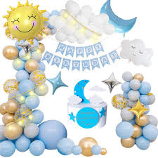 Free shipping on orders over $25 shipped by amazon. Birthday Decorations Boys Girls Party Balloons Decoration Pastel Sky Theme With Happy Birthday Banner Sun Moon Clouds Foil Balloon Star Balloon For First 2nd 16th Birthday Party Set Of 99