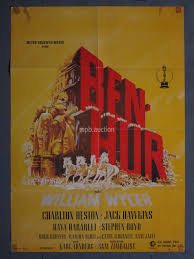 An original movie poster from 1961 for the initial, finnish theatrical release of ben hur (1959). Ben Hur 1959 Original German Movie Poster For Sale