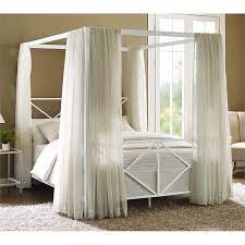 The modern canopy bed is available in twin, full, queen and king sizes in various colors. Dhp Rosedale Modern Romance Metal Queen Canopy Bed In White 4068139