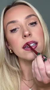 The ultimate cherry cola lip combo for Fall 🍒🤎 @Ember Johnson wears:  #ColorStay Longwear Lip Liner in Raisin #SuperLustrous Lipstick in Uncut  Ruby #SuperLustrous The Gloss in Indulge In It