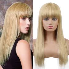 There are distinct types hairstyles for men are upgrades on classic styles, and coming up with new and modern appearance styles. Amazon Com Blonde Long Straight Human Hair Wig With Bangs Ombre Long Wig For Women Blonde Nicorn Mixed Human Hair Wig 18 613 Beauty