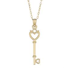 Maybe you would like to learn more about one of these? 10k Gold Key Heart Pendant Necklace
